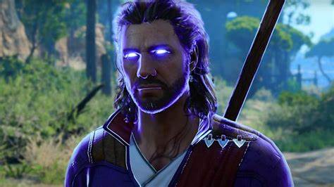 Gale illuminated with a purple hue