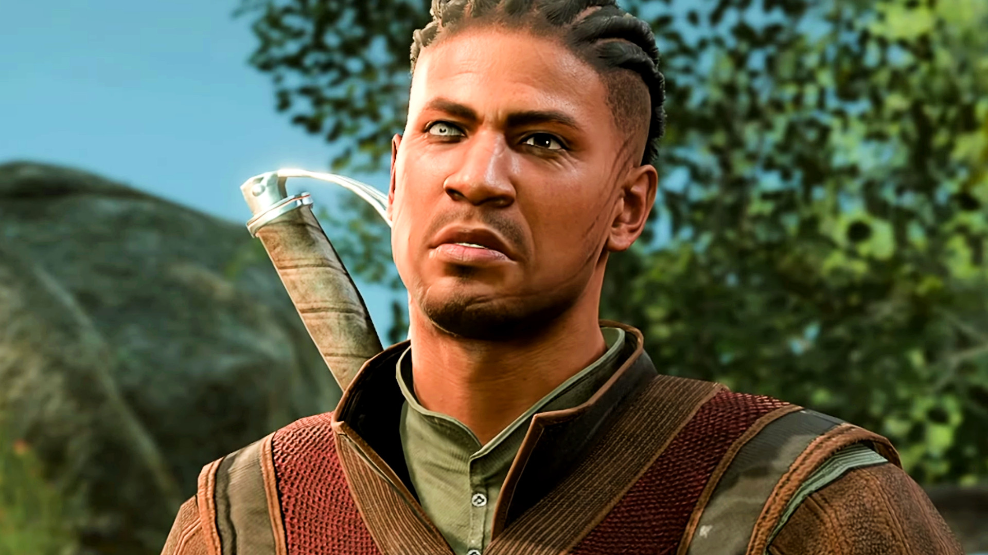 A picture of Wyll in dialogue